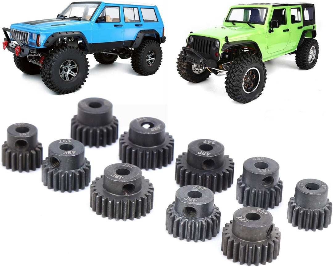 Dilwe RC Motor Gear, 10 Stück/Set 16T - 25T 7075 48P Stahl Motor Zahnrad Ritzel RC Zubehör Geeignet