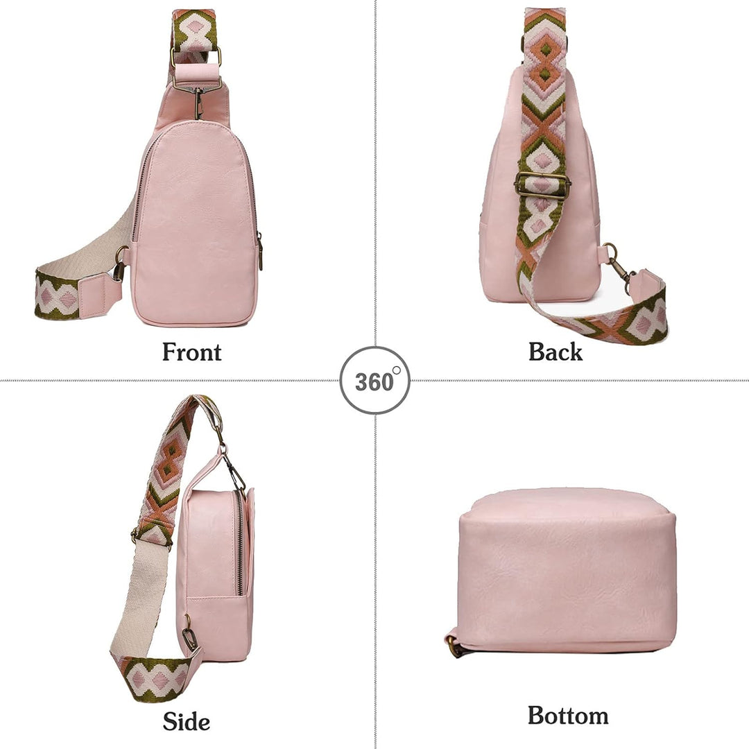 EINYNIUER Brusttasche Damen Sling Bag, PU Leder Crossbody Bag Klein Umhängetasche Frauen Schultertas