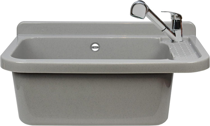 Waschbecken Ausgussbecken 50 cm x 34 cm x 21 cm Spülbecken Waschtrog mit Überlauf Waschbecken für Ge