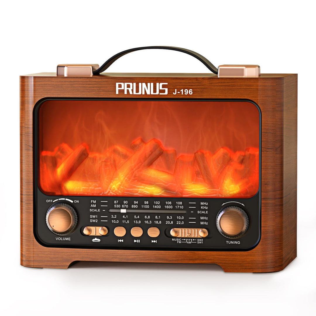 PRUNUS J-196 AM/FM/SW Retro Radio mit Bluetooth | Nostalgie Radio mit Akku 1800mAh | Transistorradio