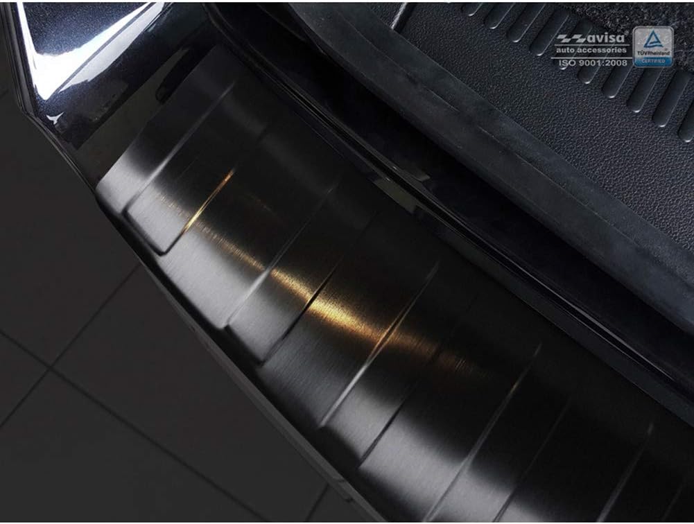 Avisa Schwarz Edelstahl Heckstossstangenschutz kompatibel mit Skoda Octavia III Kombi Facelift 2017-