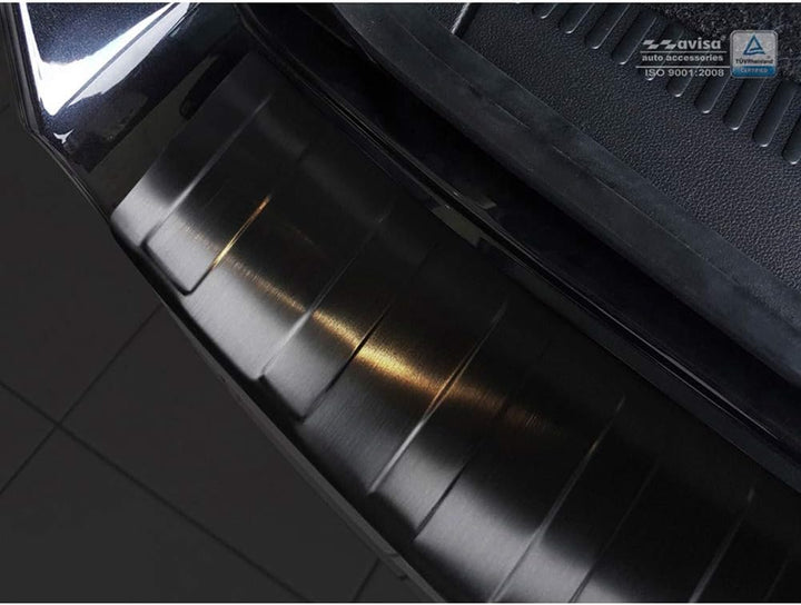 Avisa Schwarz Edelstahl Heckstossstangenschutz kompatibel mit Skoda Octavia III Kombi Facelift 2017-