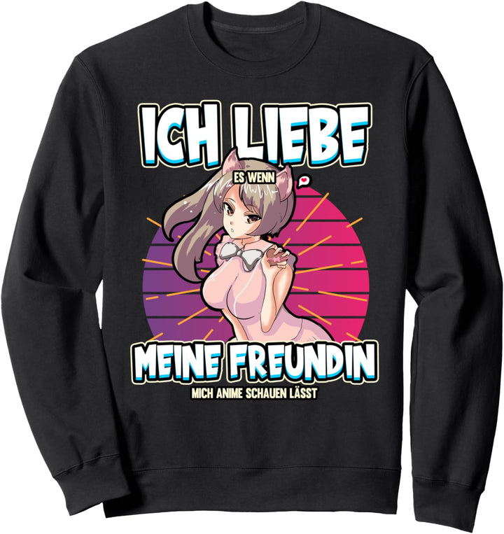 Ich liebe mein Freundin Anime Baka Otaku Manga Valentinstag Sweatshirt