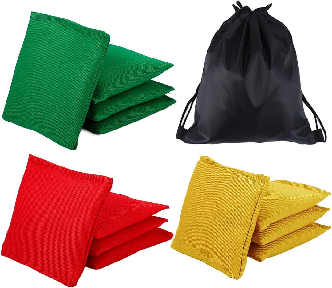 12 Stück Cornhole Säckchen, 10x10cm Cornhole Bean Bags, Wurfsäckchen, Nylon Sitzsäcke Werfen für Out