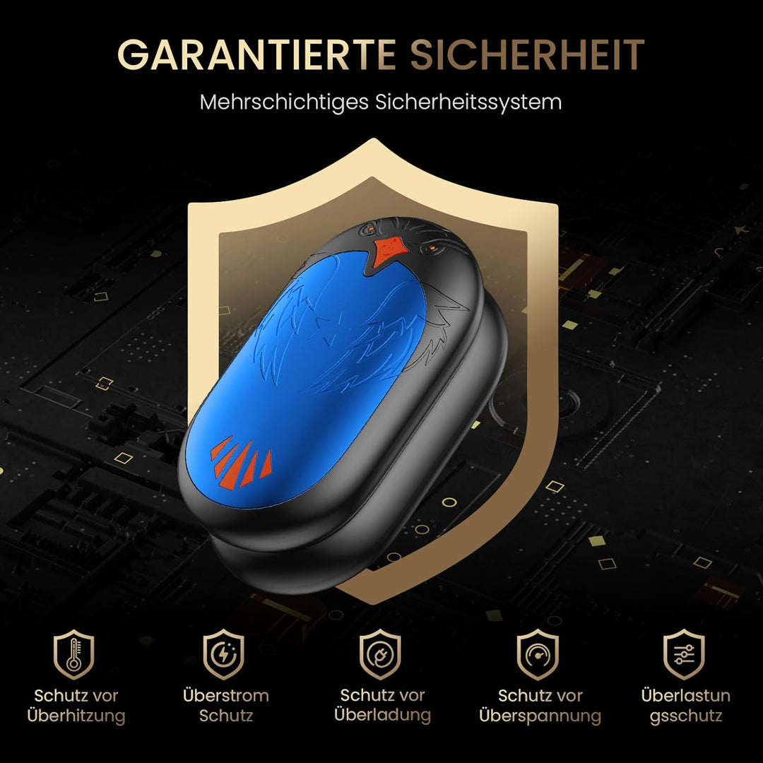 Handwärmer Wiederaufladbar 2 Pack, Elektrische Tragbare Taschenwärmer 2 in 1 Handwärmer mit 3 Heizmo