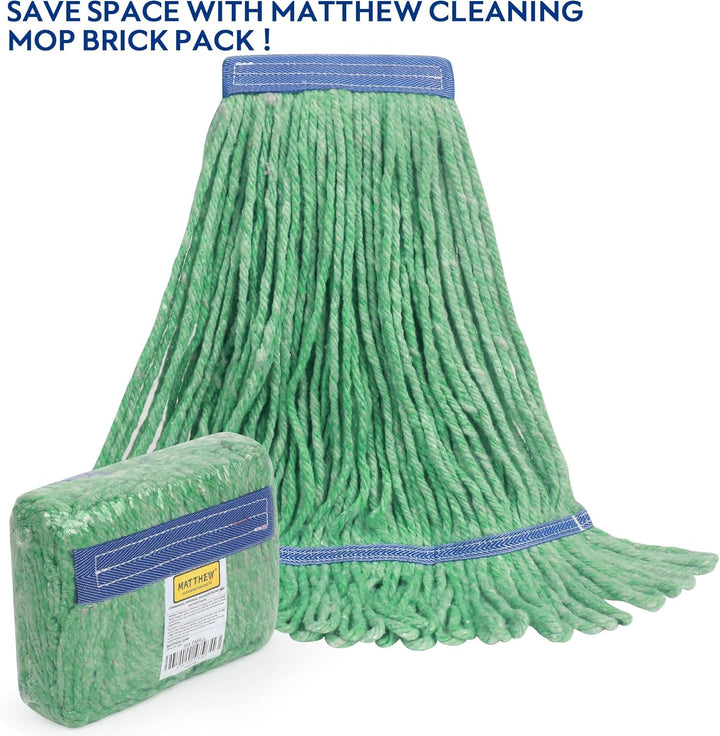 Matthew Cleaning Heavy Duty Mop Head Commercial Replacement for General and Floor Cleaning, Wet Indu