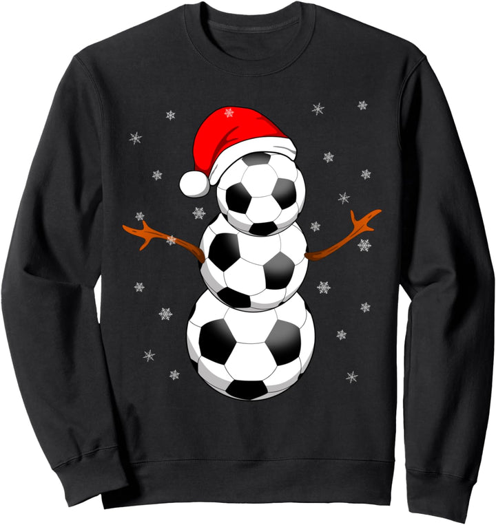Lustiges Fussball Geschenk Weihnachten Schneemann Fussball Sweatshirt