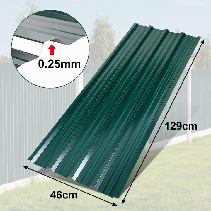 12er Set Profilblech Trapezblech, Dachplatten Wellblechplatten für Dach 129x46cm 7m² Metall Stahlble
