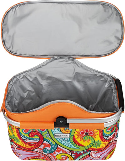 anndora Einkaufskorb 25 Liter Isolierkorb Picknick Kühlkorb - paisley orange Iso: Paisley