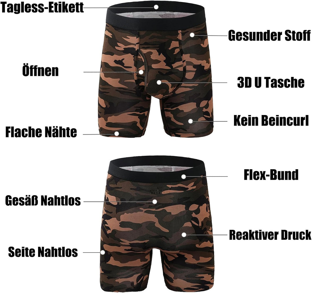 Xaanelr Boxershorts Herren Unterhosen Männer Bambus Viskose Unterwäsche Men Retroshorts 4er/8er Pack