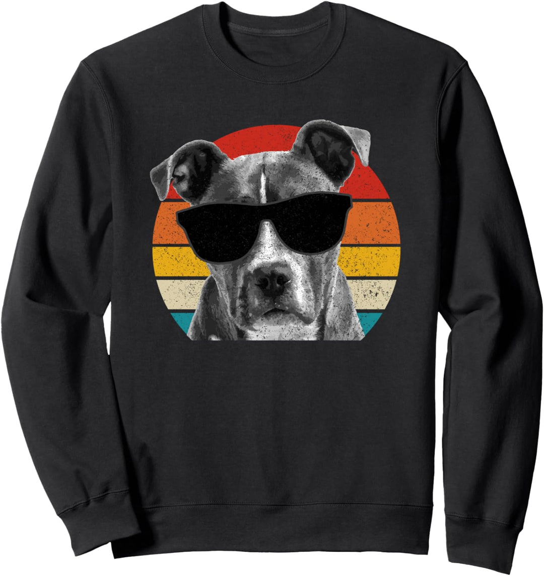 Pitbull Vintage Sonnenbrille Funny Pittie Dog Pitbull Owner Sweatshirt