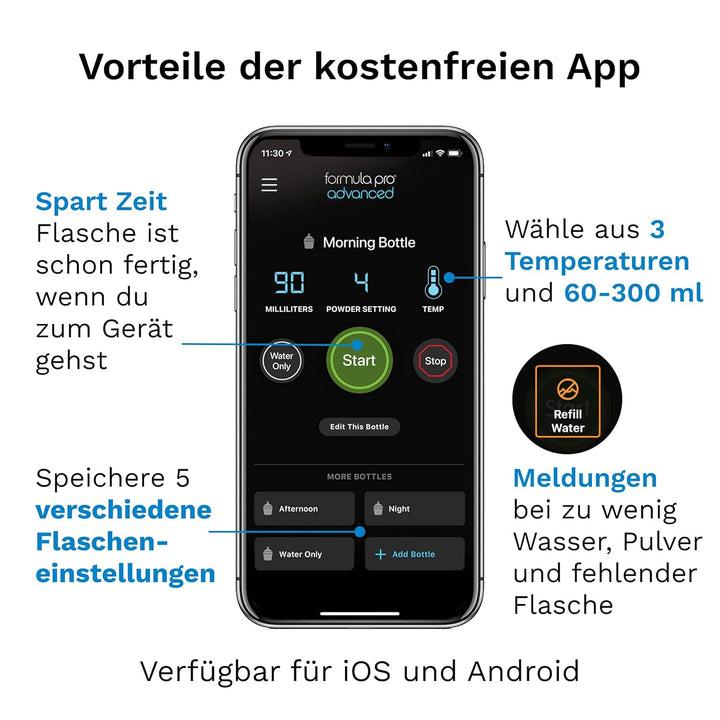 Baby Brezza Formula Pro Advanced WiFi – Automatischer Flaschenzubereiter mit App-Steuerung, mischt M
