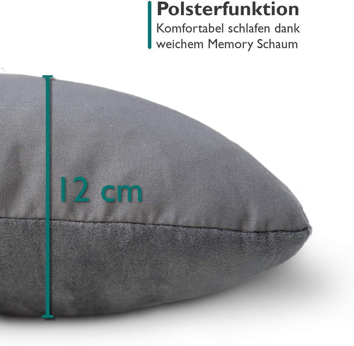 Komprimierbares Reisekissen - Nackenkissen aus zerkleinertem Memory Schaum - Outdoor Camping-Kissen
