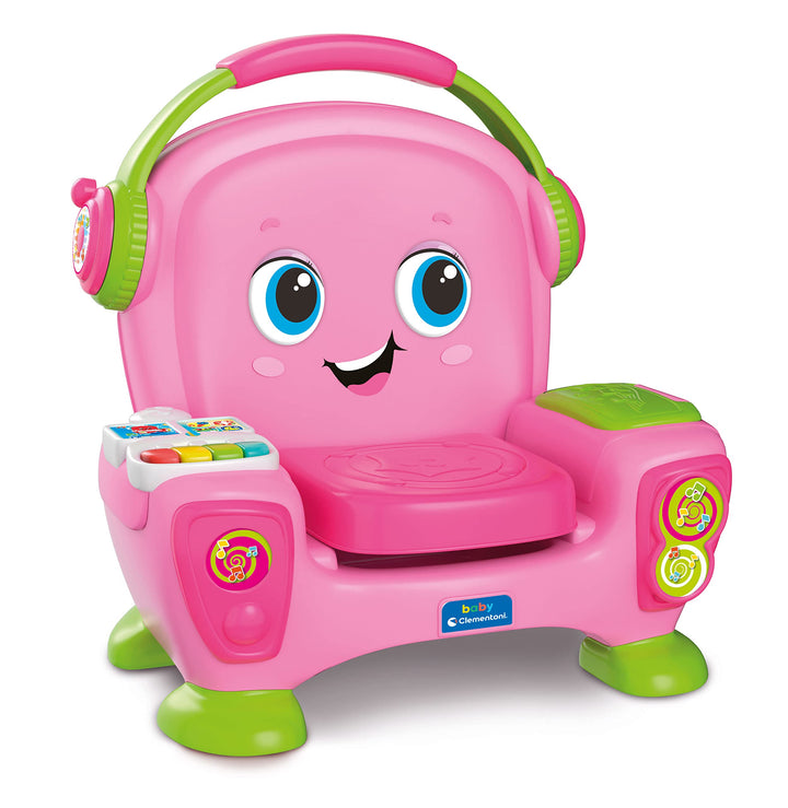 Clementoni Baby 17755 Interaktiver Sessel singt und Tanzt, Rosa, Kinder von 12-36 Monaten, Lernspiel
