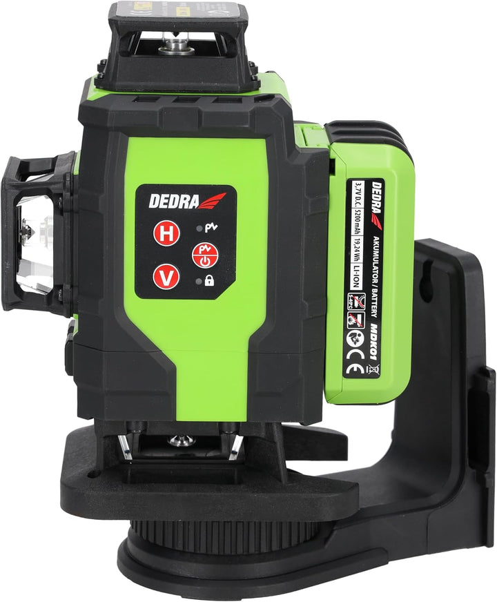 Multilaser 4D DEDRA, 2,4 W, vielseitiges Werkzeug, grüner Laserstrahl, Sharp-Dioden, 360°-Rundum-Bil