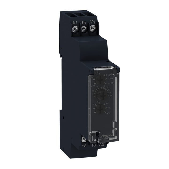 Schneider Electric - Harmony, 0,1 s-100 h, Zeitrelais 10 Funktionen, Relais 1 W, 24 VDC/24-240VAC, R