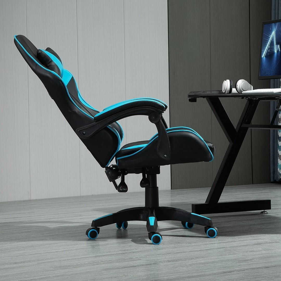 mcc direct Bürostuhl Ergonomisch, Schreibtischstuhl, Drehstuhl, Gaming Sessel, Gamingstuhl (Blau), B