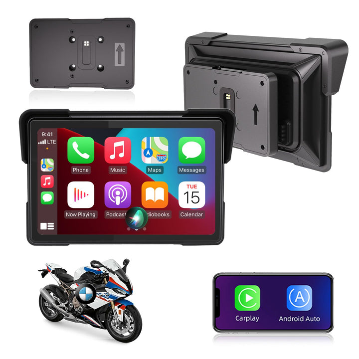 Plug-and-Play Carplay Bildschirm für BMW Motorrad 7 Zoll Motorrad Display mit Wireless CarPlay & And
