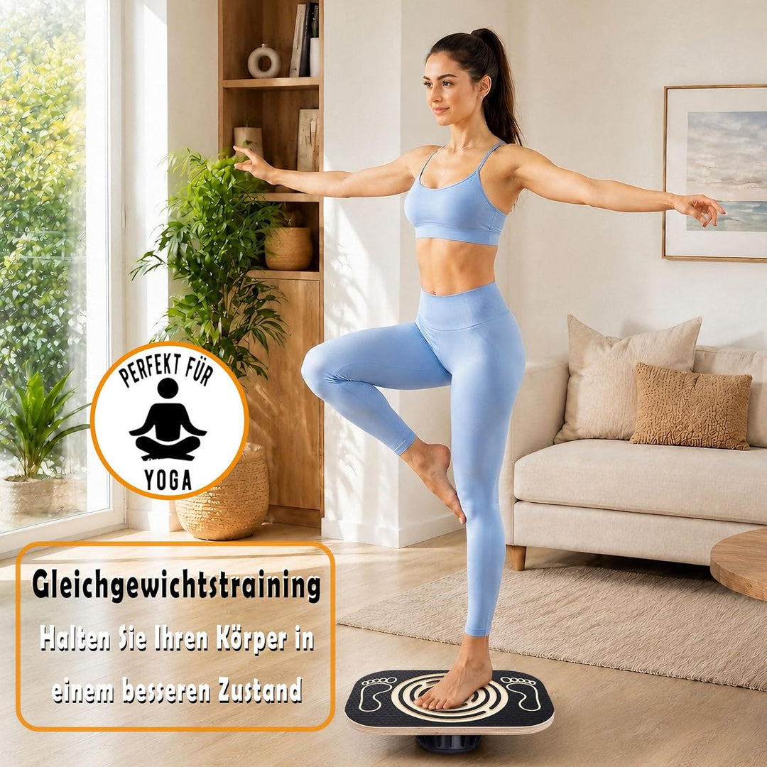 Balance Board Holz mit Labyrinth, Gleichgewichtstrainer Balancierbrett für Kinder, Wackelbrett für F