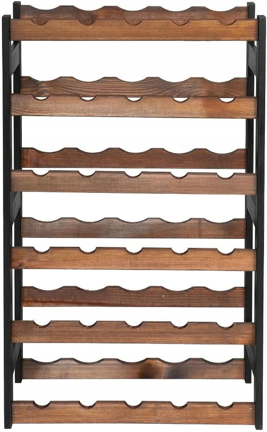 Weinregal Holz 30 Flaschen Schwarz/Braun 53x86x25 cm Wine Rack Regal Flaschenregal Weinflaschenregal