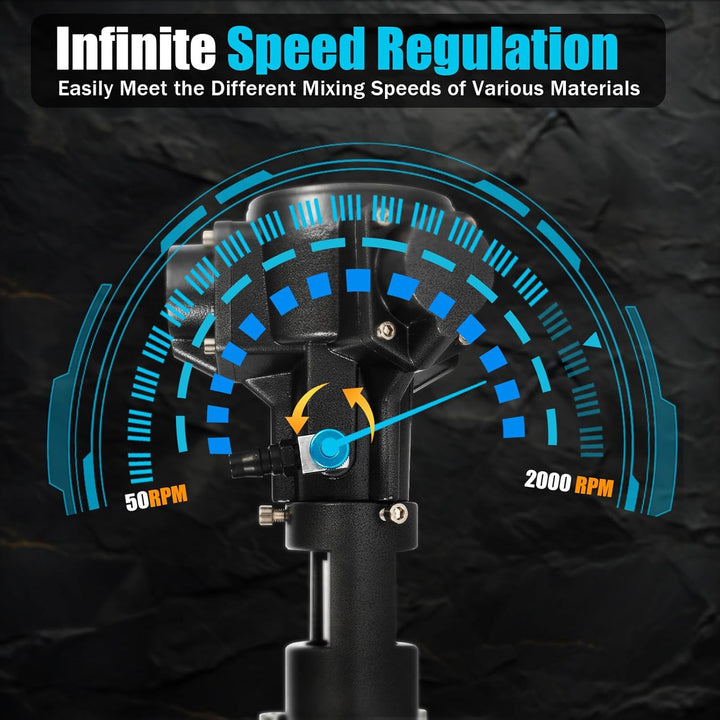 Pneumatischer Rührwerk, Edelstahl 1/2PS 2000 U/min Max. 190L Fassungsvermögen Für Lacke, Spachtelmas