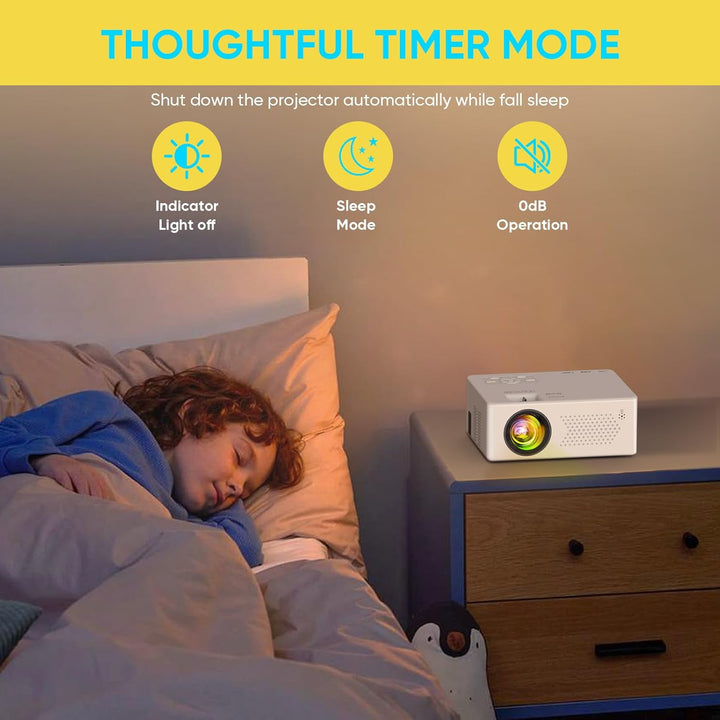 Smart Beamer mit Android, Mini Beamer WiFi6 Bluetooth5.2 Full HD 1080P Tragbarer Outdoor/Heimkino Pr