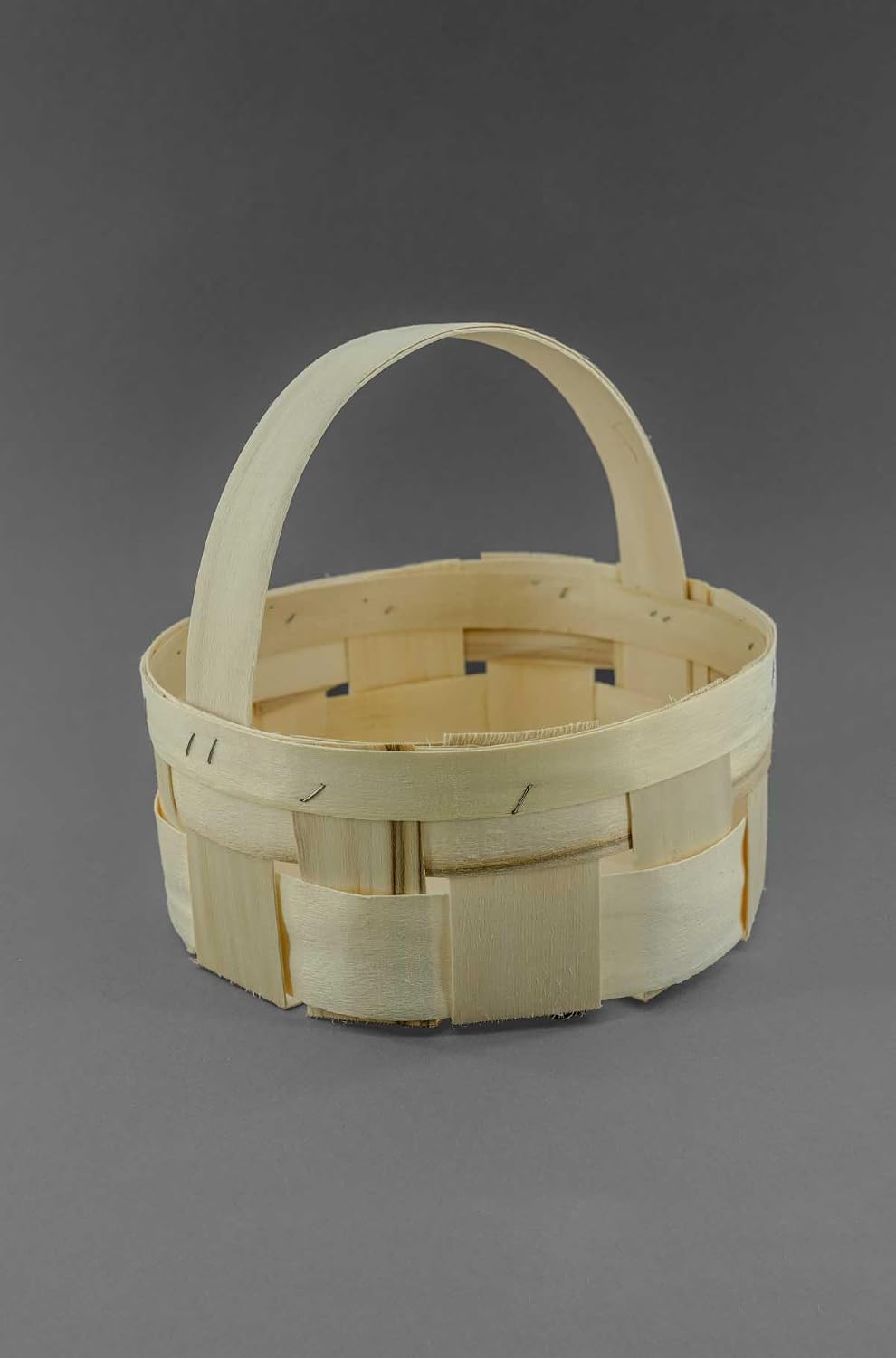4er Set - Spankorb mit Henkel - rund, Erntekorb, Obstkorb, Geschenkkorb, Dekokorb, gross, 22cm Durch