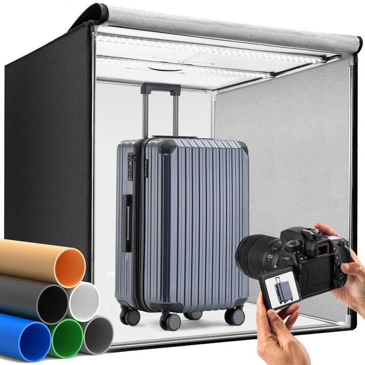DUCLUS 60cm Fotobox Professionell | 24" Tragbare Photobox mit 50W 5600K LED (CRI≥96) & Dimmbarem Lic