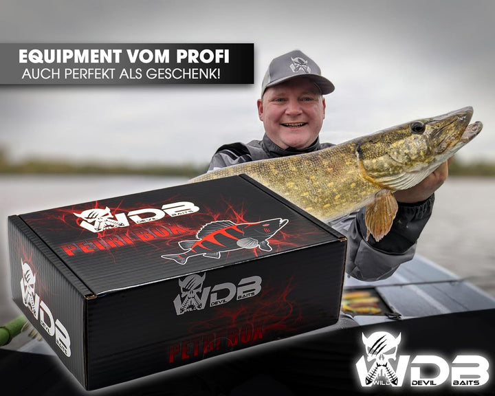 Wild Devil Baits Petri Box Raubfischbox Angelbox Promo Box Geschenk Angeln Angelzubehör