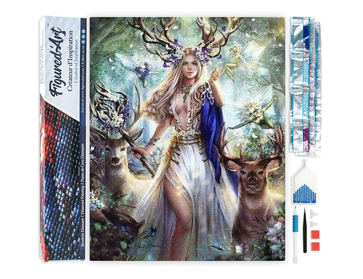 Figured'Art Diamond Painting Erwachsene 40x50cm Ganze Leinwand gerollt Königin der Rentiere 5D Bilde