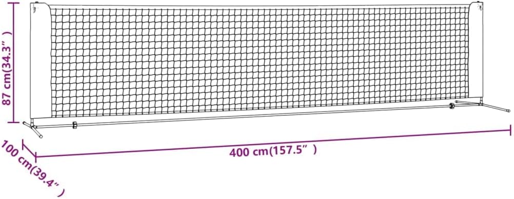vidaXL Tennisnetz Badmintonnetz Federballnetz Volleyballnetz Sportnetz Polyester 400 x 100 x 87 cm,