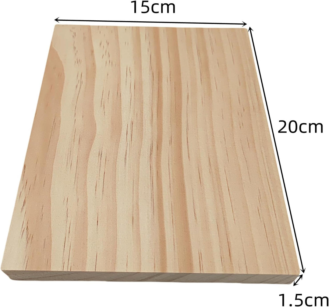 4 Stk. Unfertige Holzblöcke zum Basteln, 20x15x1,5 cm Rechteckige Holzbretter Leere Schnitzblöcke zu