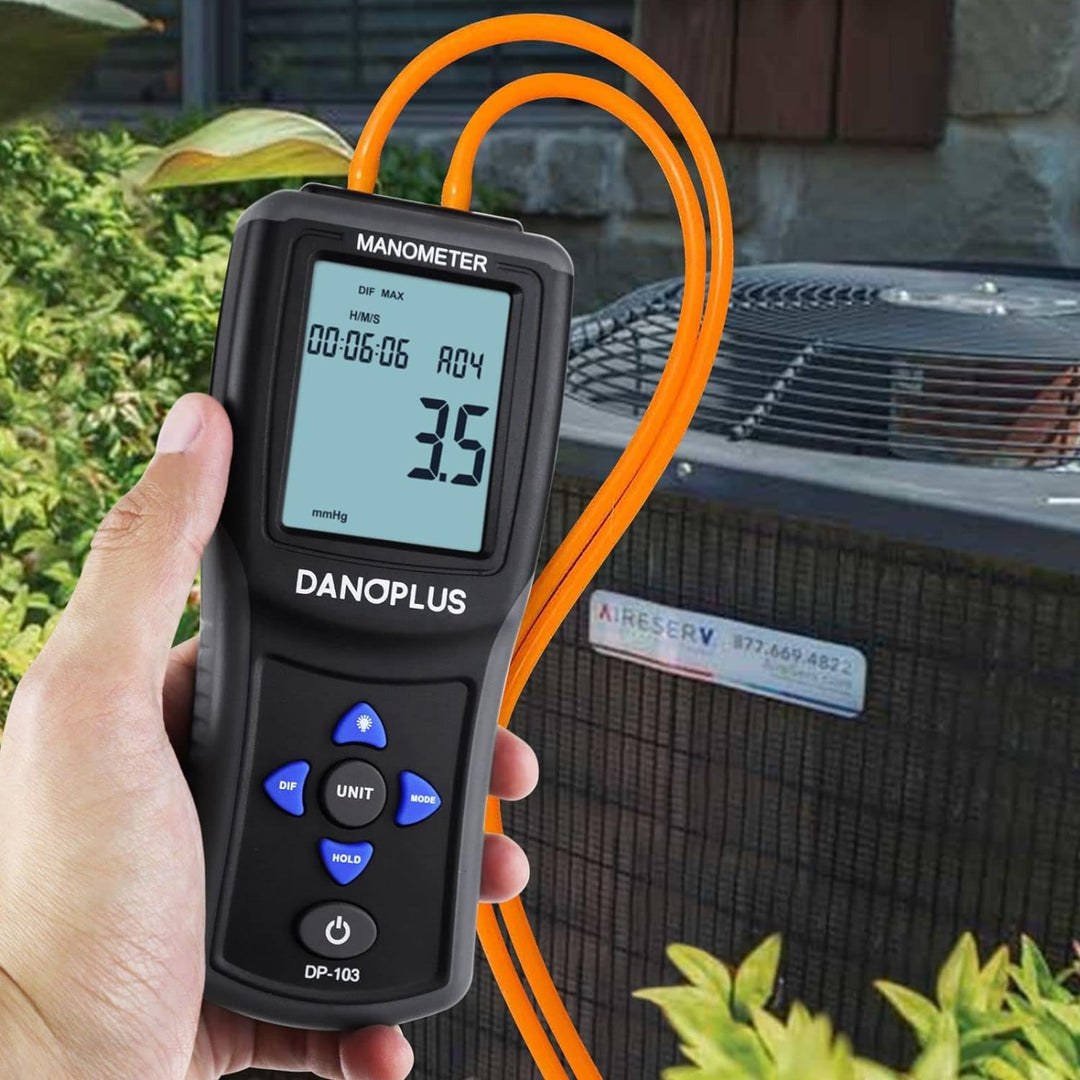 Manometer Digital Gas Pressure Tester Differential Pressure Gauge HVAC Air Pressure Meter with Backl