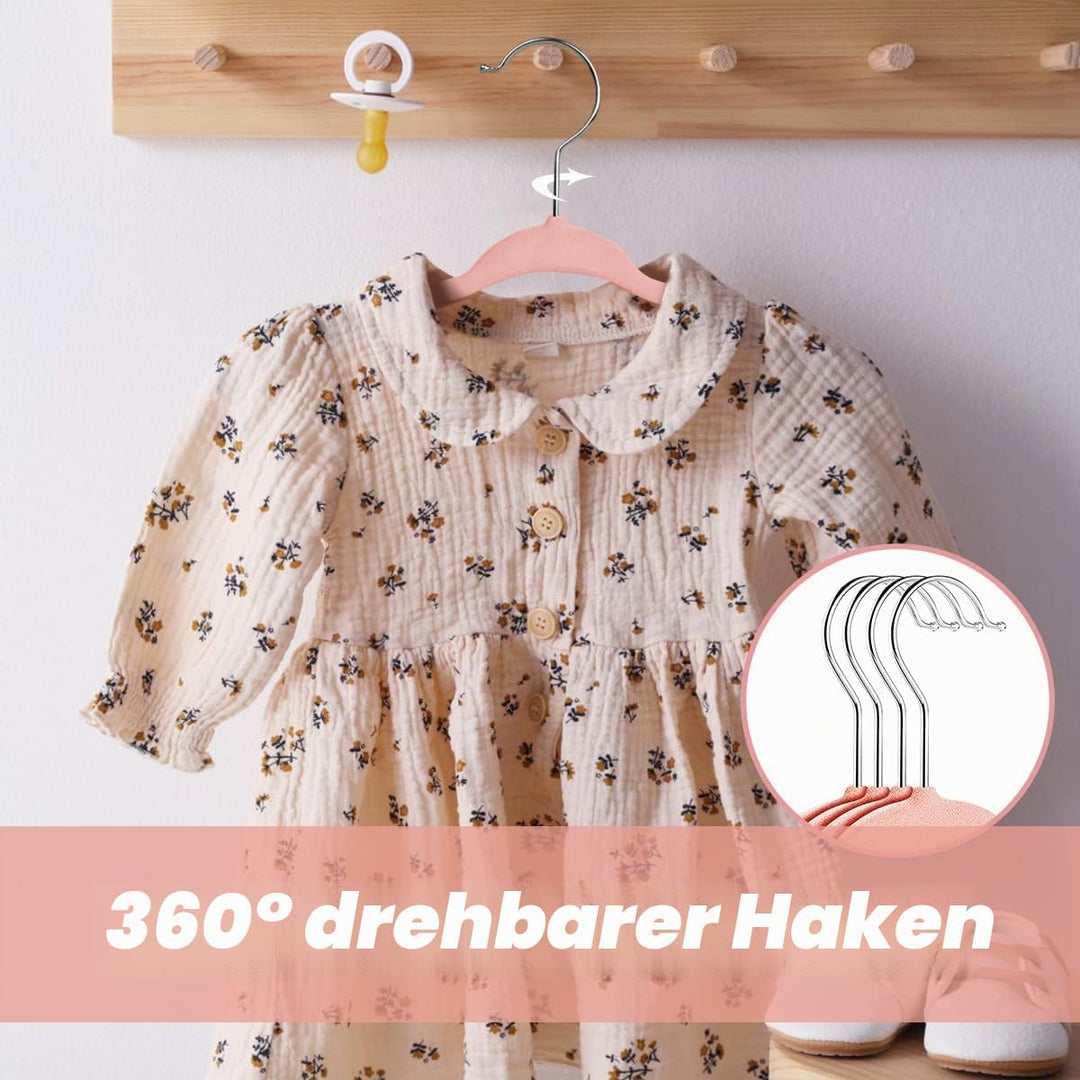 30 Stück Anti-Rutsch-Kinder-Kleiderbügel aus Samt, Ultra-schlanke, platzsparende Baby-Kleiderbügel a
