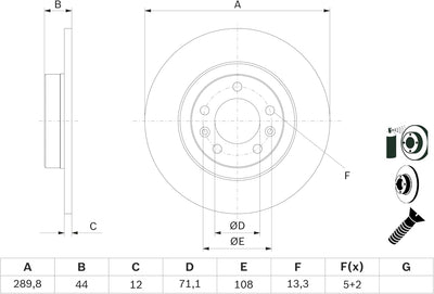 Bosch BD1657 Bremsscheiben - Hinterachse - ECE-R90 Zertifizierung - zwei Bremsscheiben pro Set