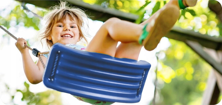 KRUMAD Kinderschaukel Outdoor &amp; Indoor, Ergonomische Schaukel Kinder, Höhenverstellbaren Seilen 115–