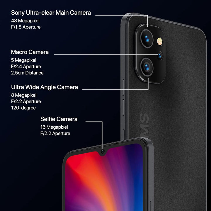 UMIDIGI A13 Pro Smartphone Ohne Vertrag 4GB + 128GB, 6,7" HD Grossen Bildschirm Vollbild,48MP AI 3-A