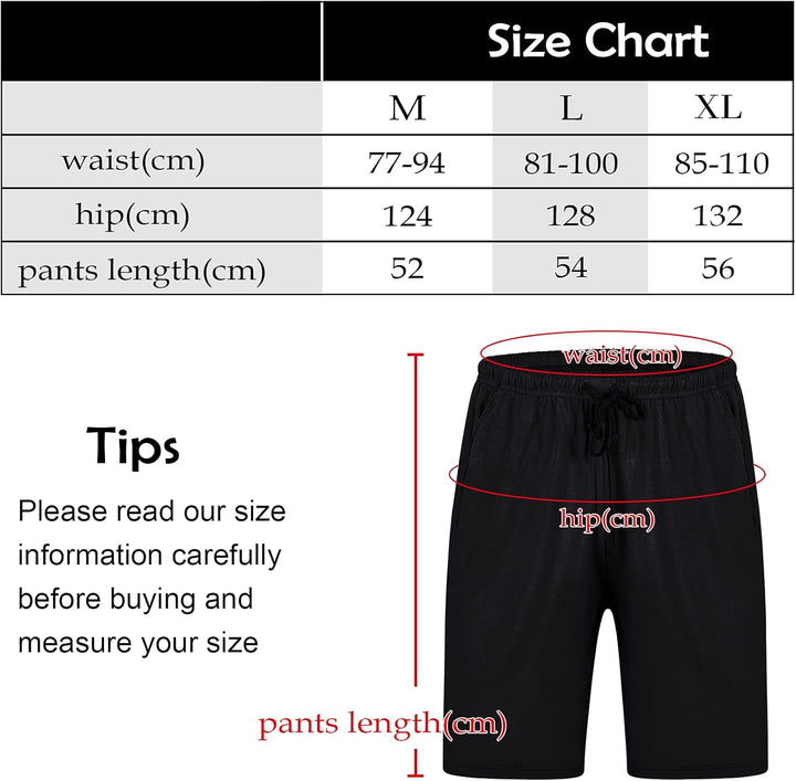 Chalier Cozy 2er Pack Pyjamahose Herren Kurz Modal Schlafanzughose Weich Verstellbare Taille, Beidse