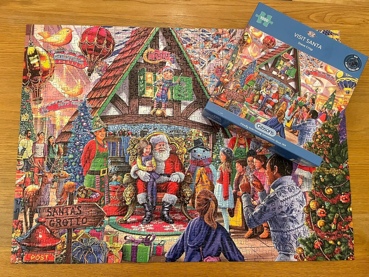 Visit Santa Illustriert von Steve Crisp – Gibsons Puzzle – 1000 Teile Puzzle für Jugendliche und Erw