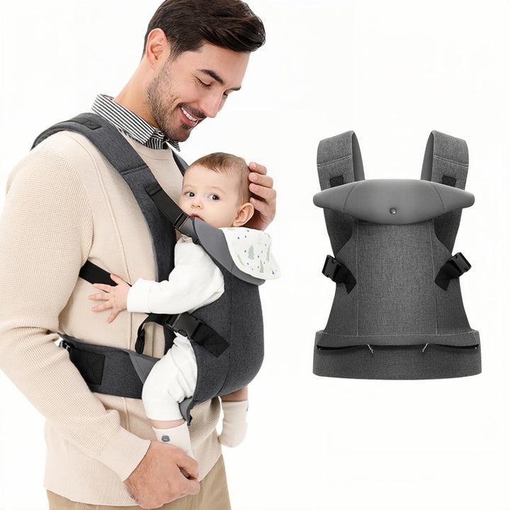 IULONEE Babytrage für Neugeborene Ergonomische Baby Carrier mit abnehmbarem Lätzchen Vorne nach hint
