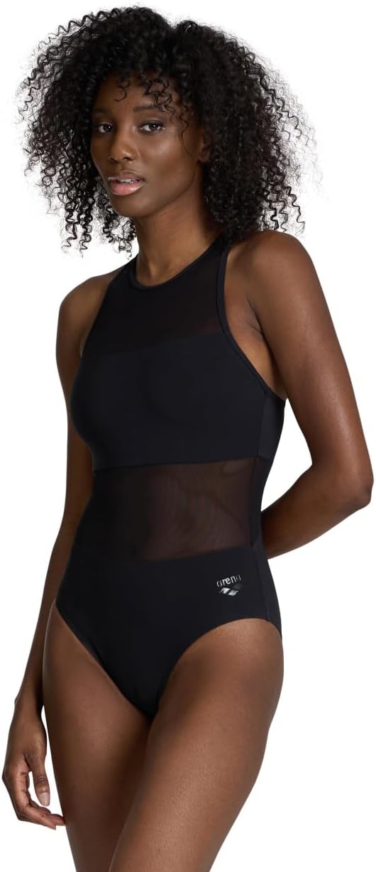 ARENA Women's MESH Panels Swimsuit 38 Schwarz, 38 Schwarz