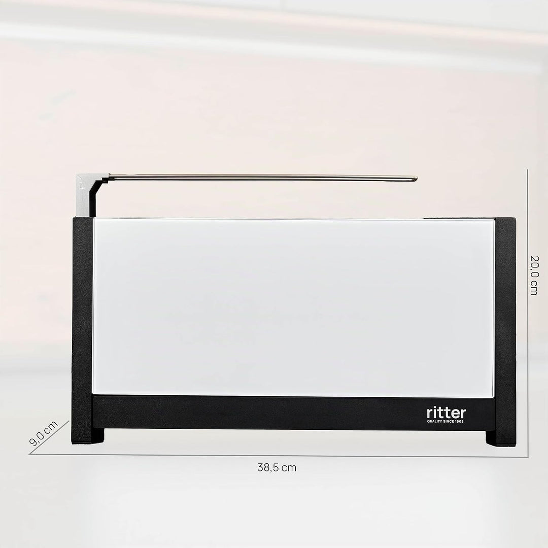 ritter Toaster volcano 5, weiss, Langschlitztoaster mit eleganten Glasfronten, made in Germany Weiss