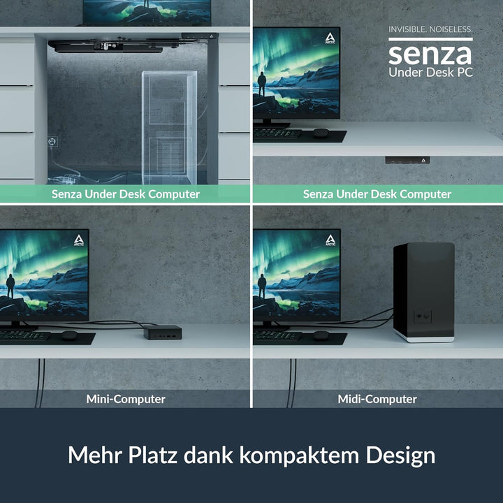 ARCTIC Senza 5700G No OS - Passiv gekühlter, lautloser PC zur Montage unter dem Tisch, ohne Betriebs
