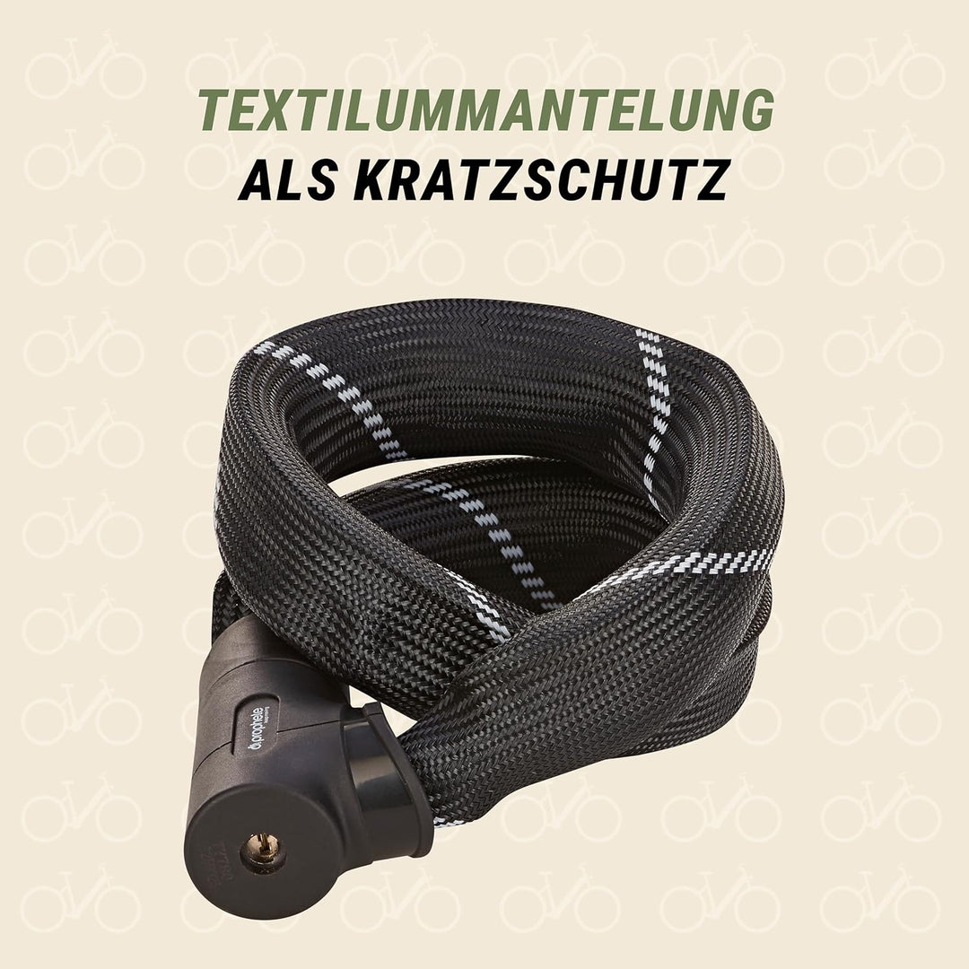 Prophete Fahrradschloss 1100 mm Ø 8,5 mm – ART** zertifiziertes Kettenschloss aus gehärtetem Stahl m