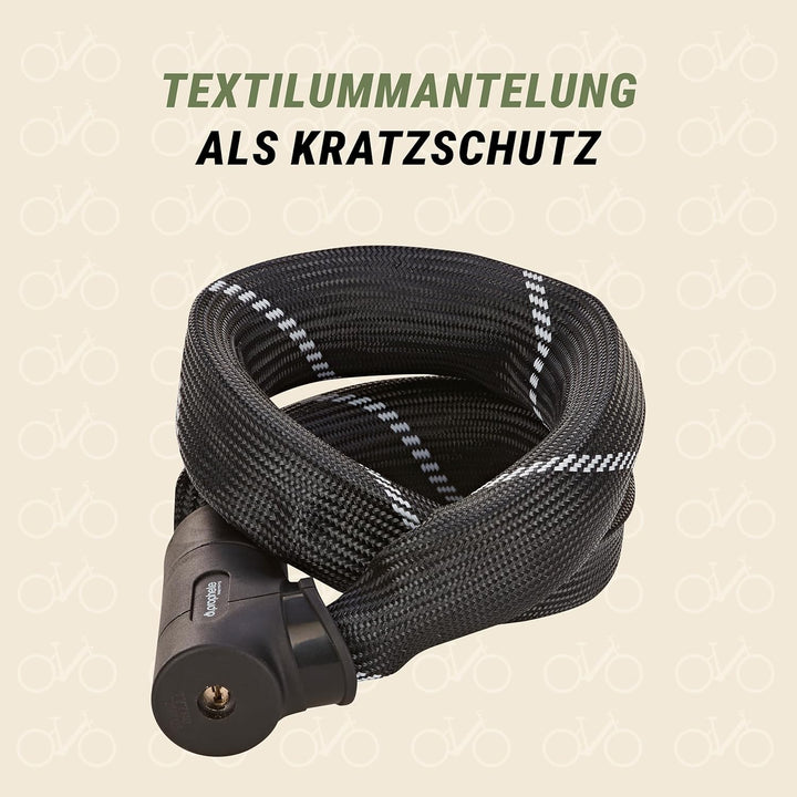 Prophete Fahrradschloss 1100 mm Ø 8,5 mm – ART** zertifiziertes Kettenschloss aus gehärtetem Stahl m