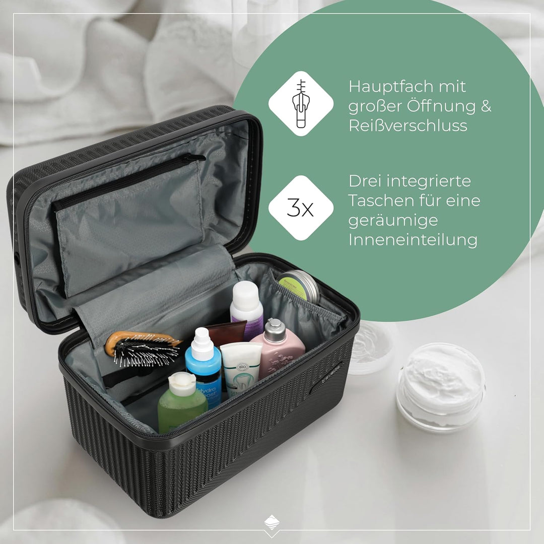 travelite Beautycase Hartschale Handgepäck, Bali, Kosmetikkoffer mit Organizer -und Aufsteckfunktion