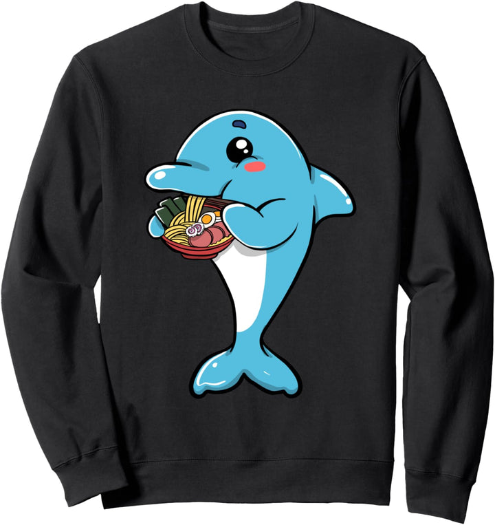 Süsses Kawaii Anime Delfin Japanese Ramen Suppe Sweatshirt