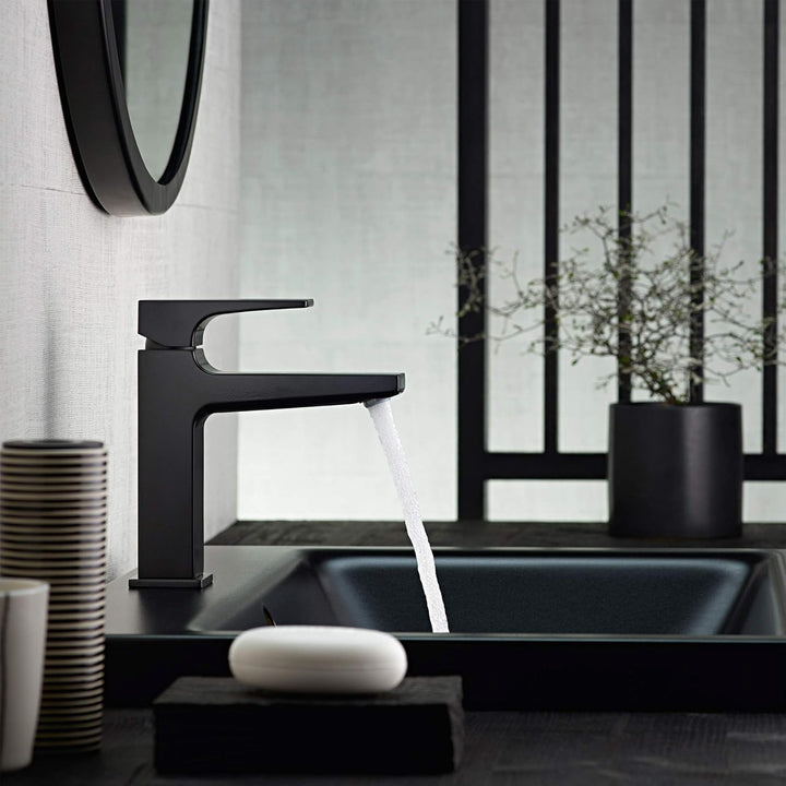 hansgrohe Wasserhahn Metropol, wassersparende Armatur mit Komfort-Höhe 110mm mit Push-Open Ablaufgar