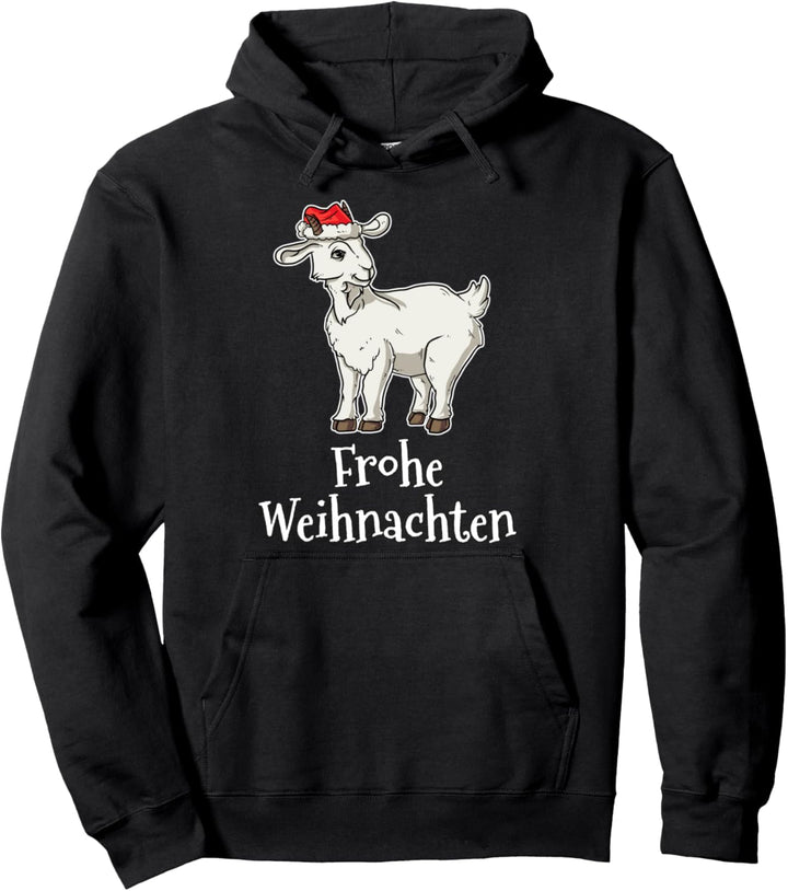 Frohe Weihnachten Ziege Weihnachtsmütze Geschenk Ziege Pullover Hoodie