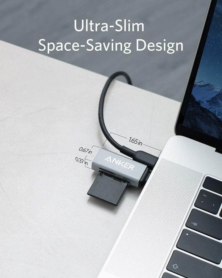 Anker 2-in-1 USB-C Speicherkartenleser für SDXC, SDHC, SD, MMC, RS-MMC, Micro SDXC, Micro SD, Micro